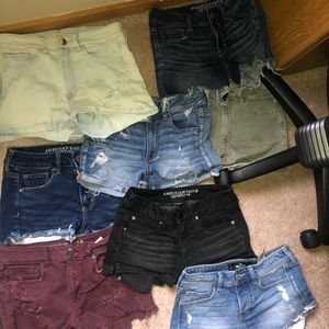 8 AMERICAN EAGLE SUPER STRETCH HIGH WAIST SHORTS BUNDLE 👖